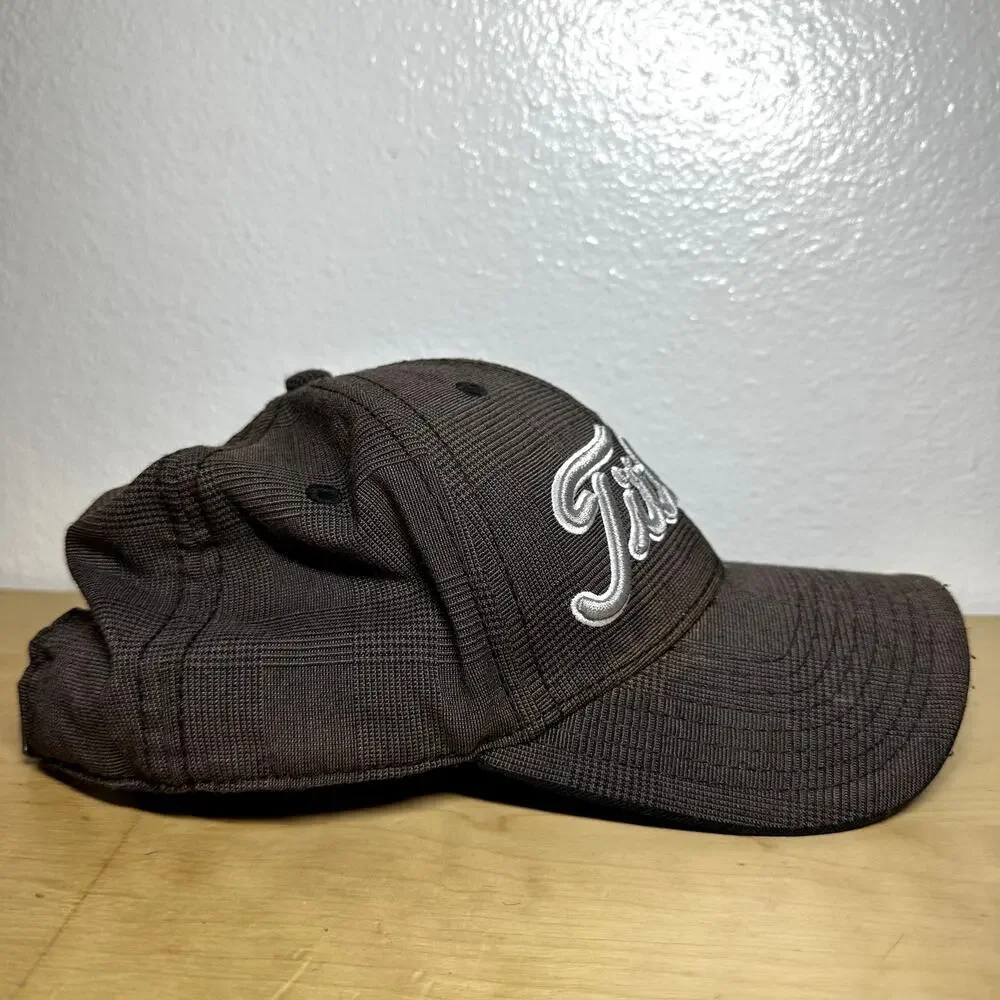 Titleist Baseball Hat Spell Out Logo Plaid Pattern Embroidered Front Strap back